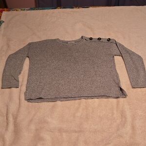 Gray Button-Shoulder Women's Blouse